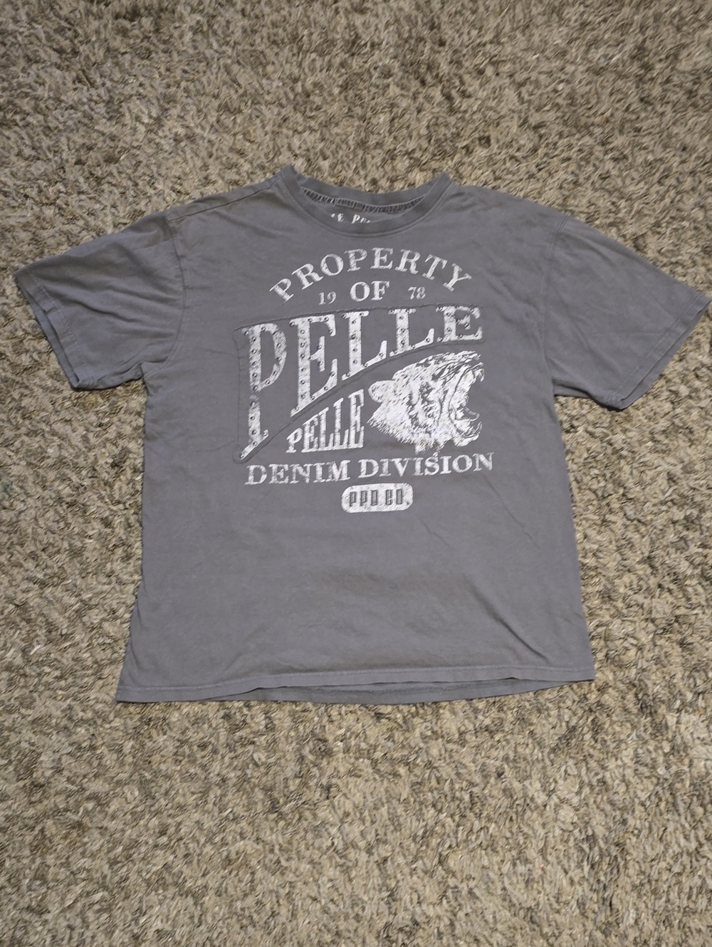 Pelle Pelle Gray Short Sleeve Logo Tee